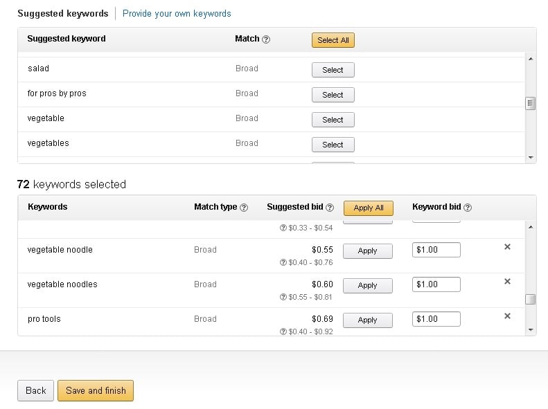 Amazon keyword search tool