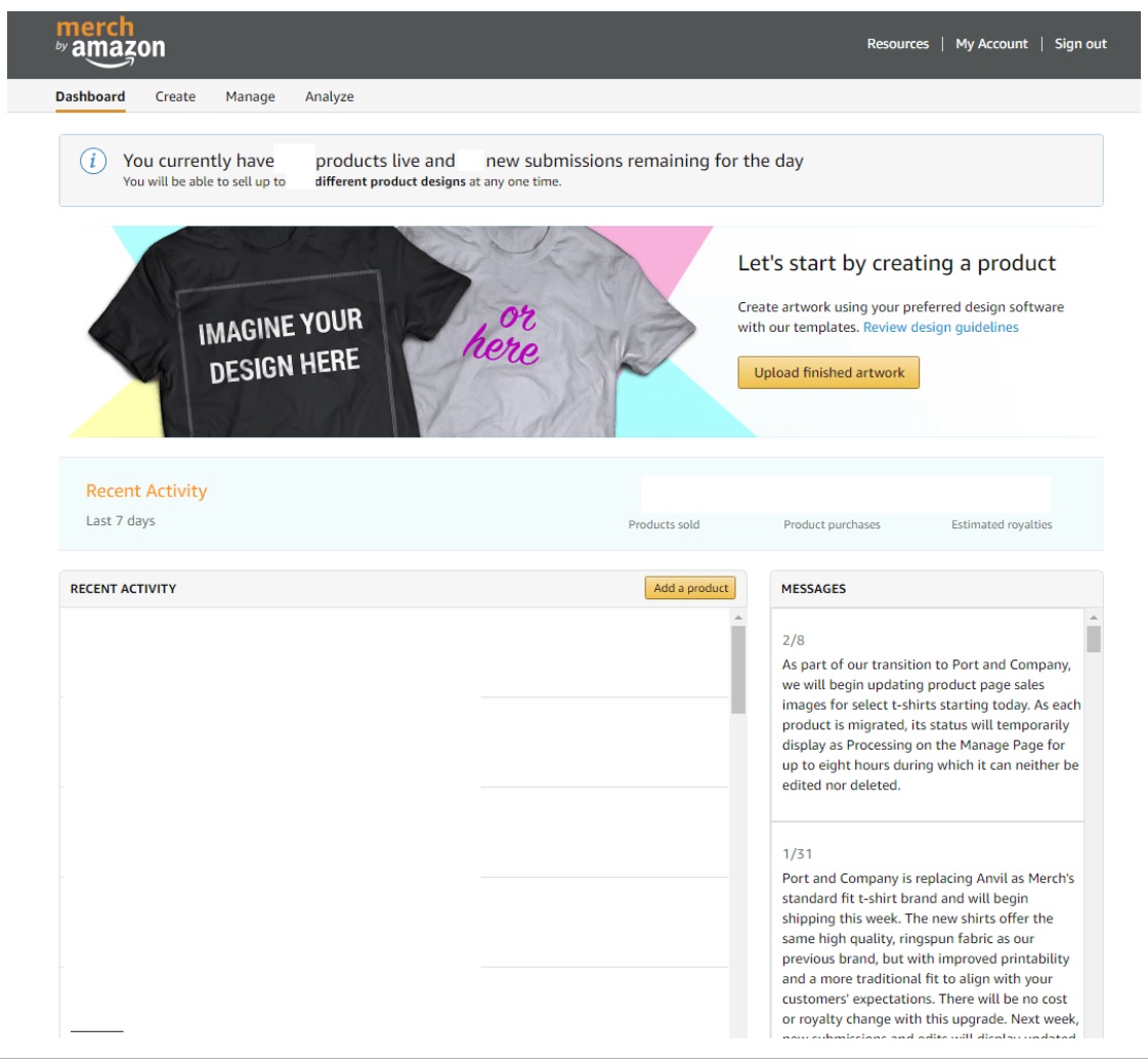 Amazon Merch Dashboard