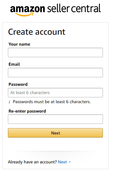  Register an Amazon account.