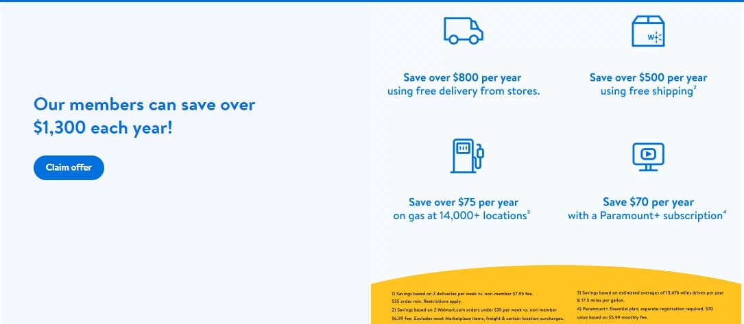Walmart Plus allows to save money